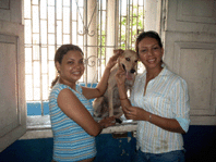 Momentos en que una de las mascota es dada en adopción